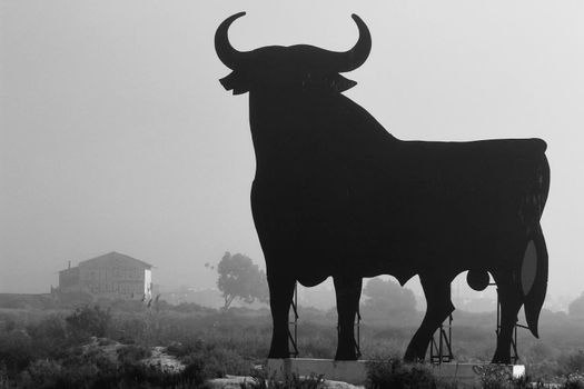 Mythical and typical Osborne bull in Alicante