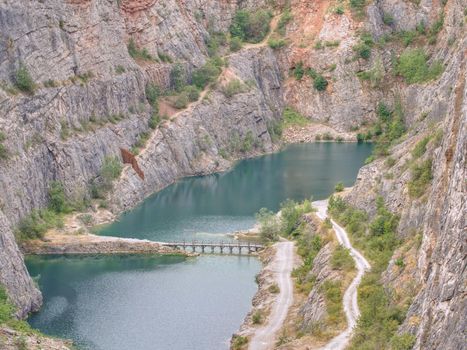 Grand canyon ov abandoned quarry of dolomite source mine