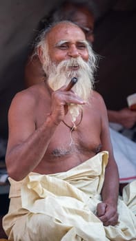 Indian Saints in their traditional way of Yog Mudra, meditating