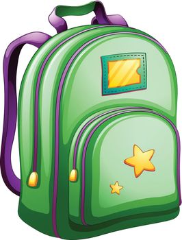 A green schoolbag