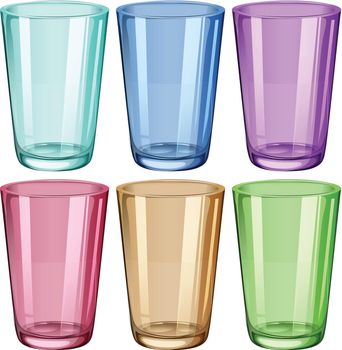 Clear drinking glasses