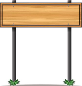 A rectangular wooden signboard