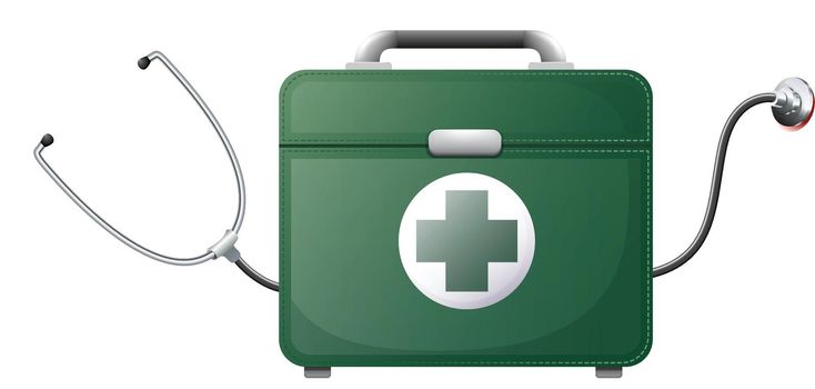 A stethoscope and a medical bag
