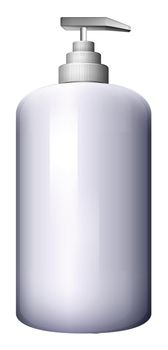 A pump-style lotion bottle