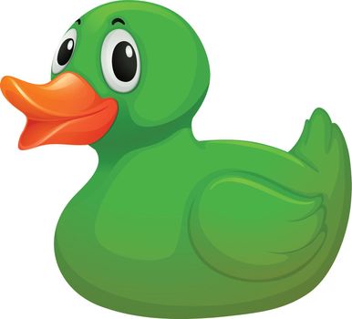 A green rubber duck
