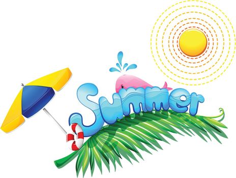 Illustration of a summer weather on a white background