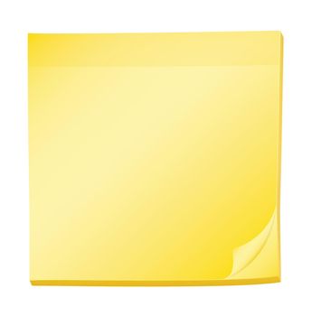 A topview of a pad of yellow post-it