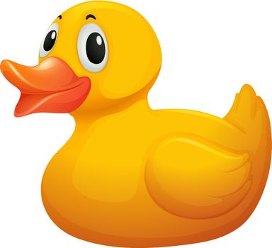 A cute yellow rubber duck
