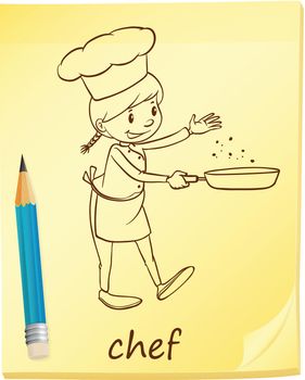 A post-it with a chef