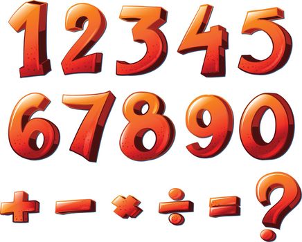 Numbers and mathematical symbols