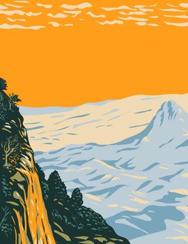 The Chihuahuan Desert Landscape in Big Bend National Park Covering West Texas Bordering Mexico WPA Poster Art