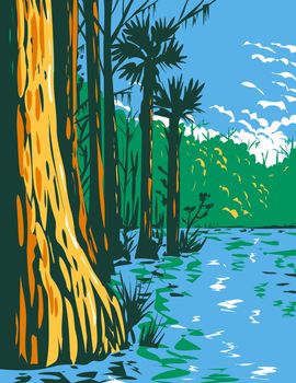 Subtropical Wetlands in Everglades National Park in the State of Florida WPA Poster Art