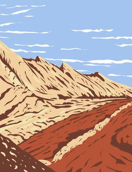The Jurassic Navajo Sandstone in San Rafael Reef located in Glen Canyon National Recreation Area Utah WPA Poster Art