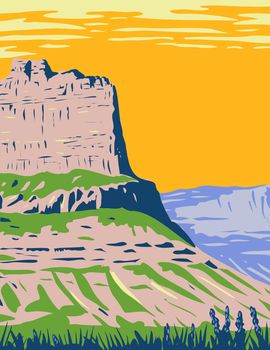 Scotts Bluff National Monument Located near the City of Gering in Nebraska Along the North Platte River WPA Poster