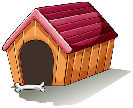 A wooden doghouse
