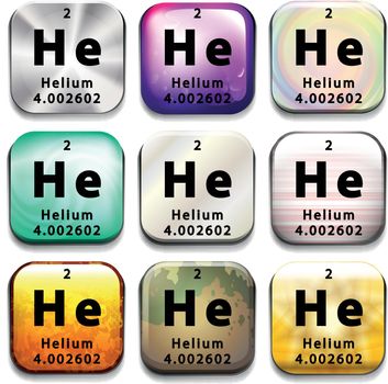 A button showing the element Helium