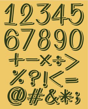 Numeric figures in green color