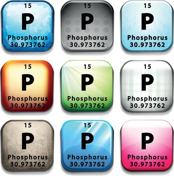 An icon showing the element Phosphorus