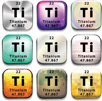 A periodic table button showing the Titanium