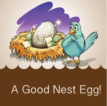 Egg in a nest with money