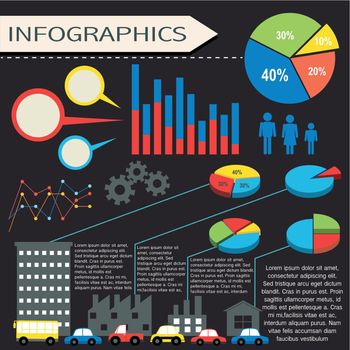 An infographics with humans and vehicles