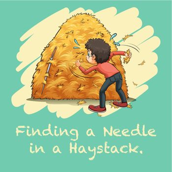 Idiom finding a needle in a haystack
