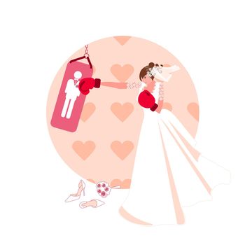 The bride in boxing gloves