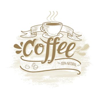 Vintage-style coffee label. Icon, a symbol for the cover of a menu or booklet with a grunge effect.