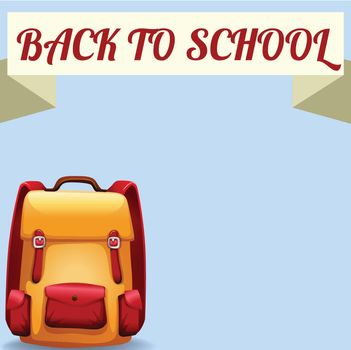 Back to school sign with schoolbag