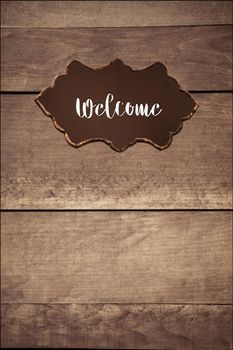 Welcome wording text on a sign board  for business concept 