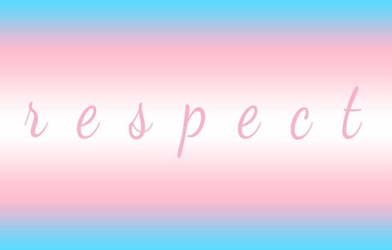Transgender flag with a word respect in the middle