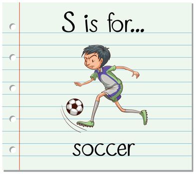 Flashcard letter S is for soccer