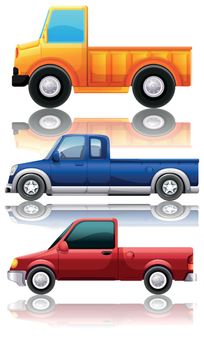 Three different kinds of trucks