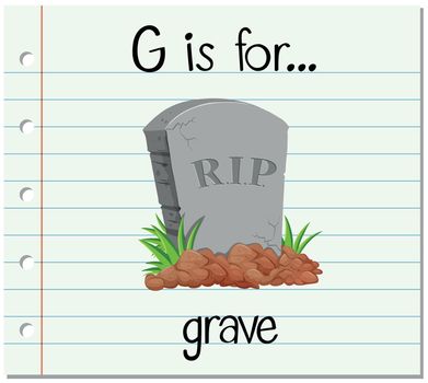 Flashcard alphabet G is for grave