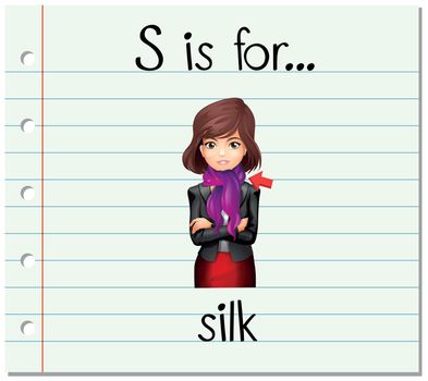 Flashcard letter S is for silk