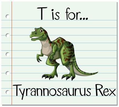Flashcard letter T is for Tyrannosaurus Rex