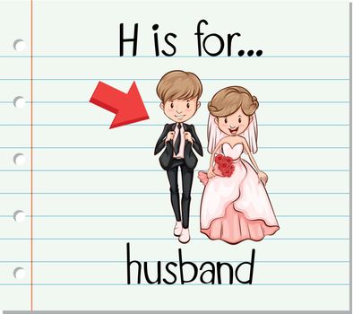 Flashcard letter H is for husband