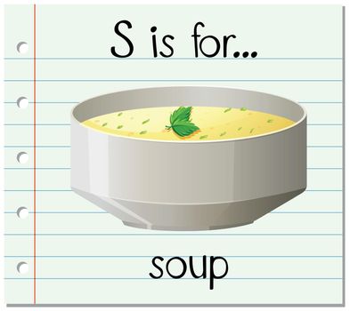 Flashcard letter S is for soup