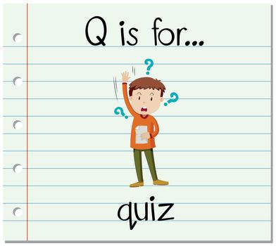 Flashcard letter Q is for quiz