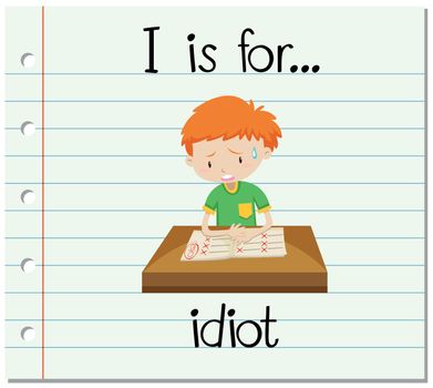 Flashcard letter I is for idiot
