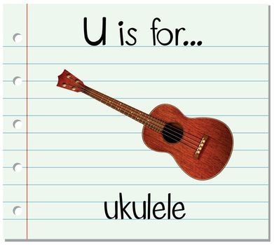 Flashcard letter U is for ukulele