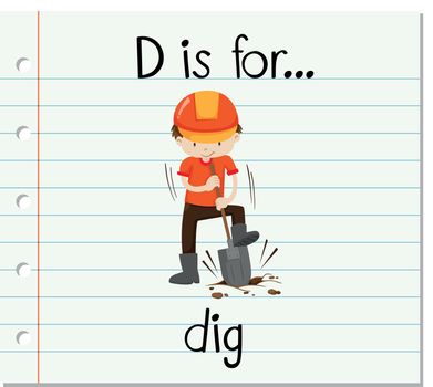 Flashcard letter D is for dig