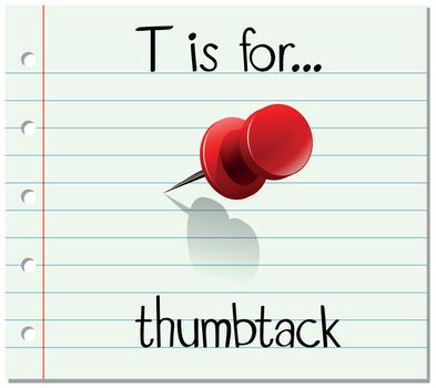 Flashcard letter T is for thumbtack