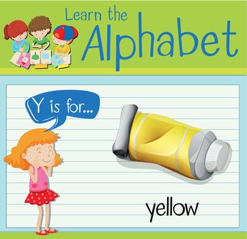 Flashcard alphabet Y is for yellow