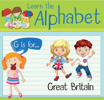 Flashcard letter G is for Great Britain