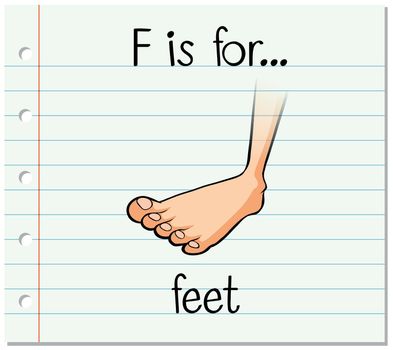 Flashcard letter F is for feet