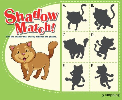 Matching game template with cat