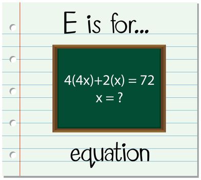 Flashcard letter E is for equation
