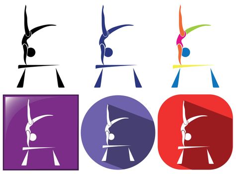 Sport icon design for gymnastics with beam