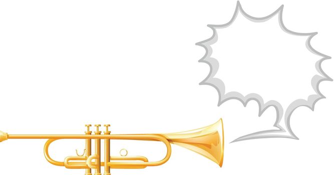 Trumpet and communication cloud illustration